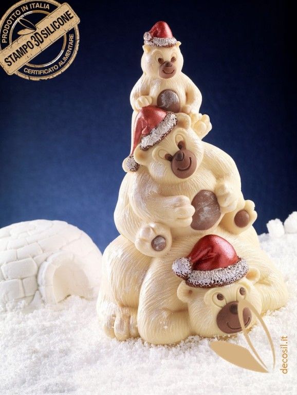 Bears Family Chocolate Christmas Tree LINEAGUSCIO Mold