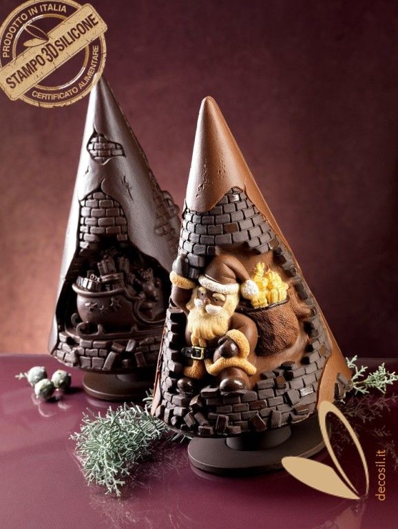 Santa Claus Chocolate Christmas Tree LINEAGUSCIO Mold Santa Claus Chocolate Christmas Tree LINEAGUSCIO Mold
