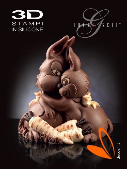 Bunny Sweet Hug Chocolate Easter Bell LINEAGUSCIO Mold Bunny Sweet Hug Chocolate Easter Bell LINEAGUSCIO Mold