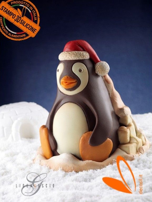 Penguin Chocolate Christmas Bell LINEAGUSCIO Mold