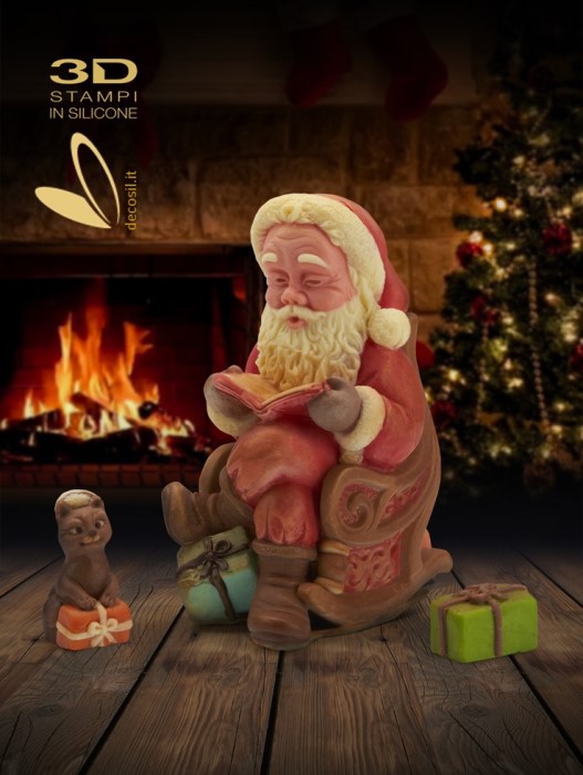 Santa Claus in Rocking Chair Bell Mold