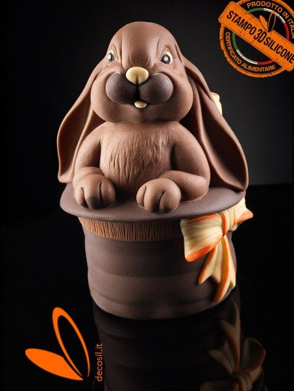 Bunny in the Magic Hat Chocolate Easter Egg LINEAGUSCIO Mold