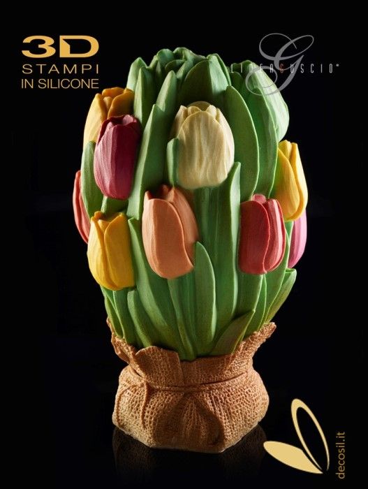 Tulips Big Chocolate Easter Egg LINEAGUSCIO Mold