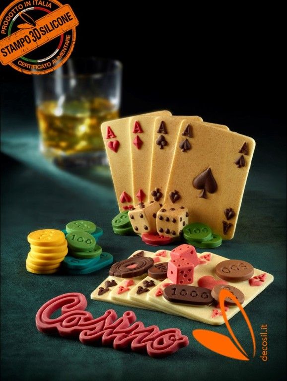 Poker Cards shaped silicone mold Game Chip Pack chocolate mold