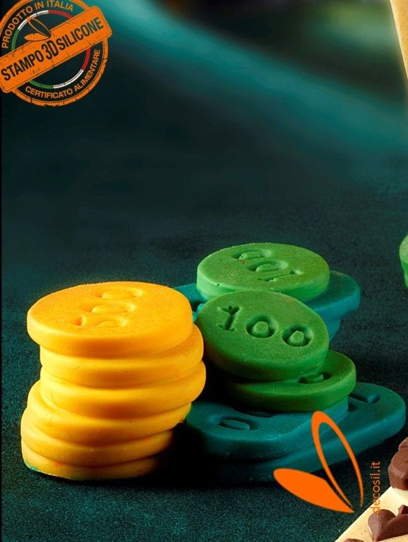 Poker Chips set shaped silicone mold