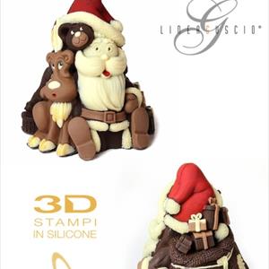 Santa Claus Bear and Reindeer Chocolate Christmas Bell LINEAGUSCIO Mold
