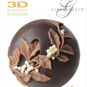 Holly Chocolate Christmas Ball LINEAGUSCIO Mold