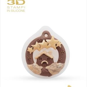 Christmas Hanging Ornament House and Stars Mold