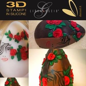 Rose Big Chocolate Easter Egg LINEAGUSCIO Mold