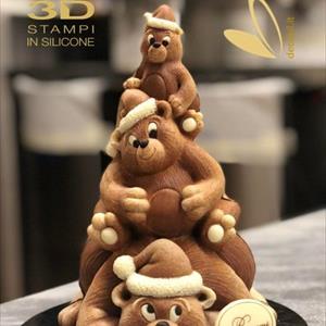 Bears Family Chocolate Christmas Tree LINEAGUSCIO Mold