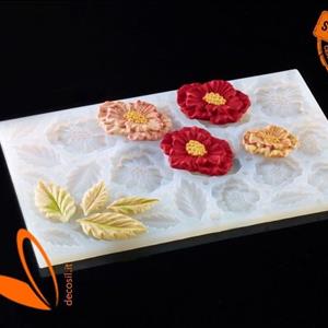 Multiple Poppy and Leaves mold