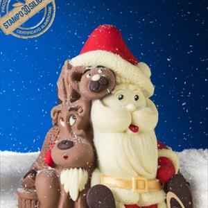 Santa Claus Bear and Reindeer Chocolate Christmas Bell LINEAGUSCIO Mold