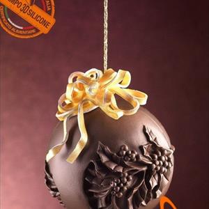 Holly Chocolate Christmas Ball LINEAGUSCIO Mold